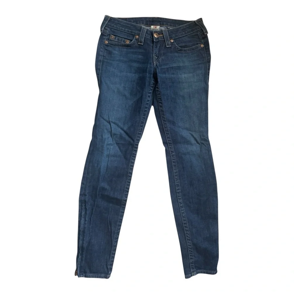 True Religion Gwen Skinny Blue Women's Zippered Ankle Jeans Size: 27 - Picture 10 of 10
